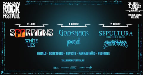 2 päeva/days 1.08 - 2.08 | Tallinn Rock Festival 2026