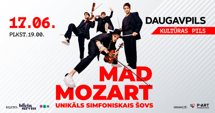 Mad Mozart: Unique Sympho Show, запланированное на 17.06.2026 в Даугавпилс, отменено