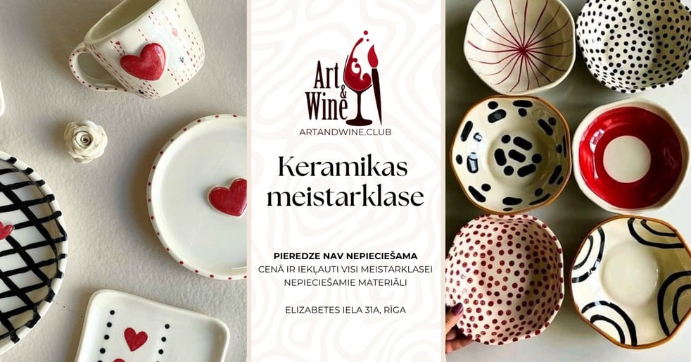 Art&Wine radošā meistarklase: Keramikas meistarklase.