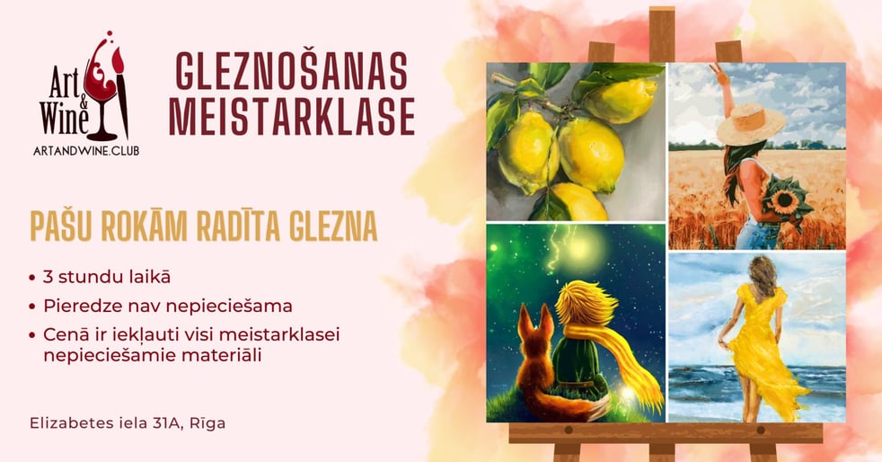 Art&Wine radošā meistarklase: Gleznojam "Dzeltenie toni"