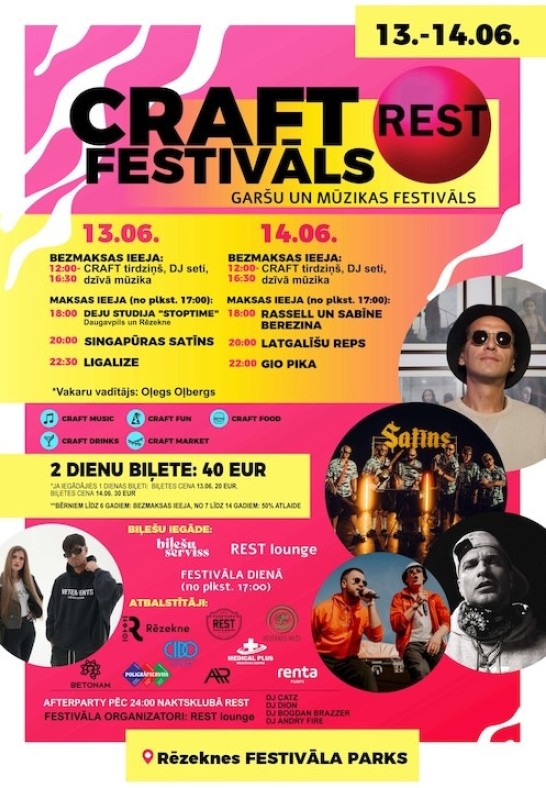 2 dienu biļete Craft festivāls - Garšu un mūzikas festivāls