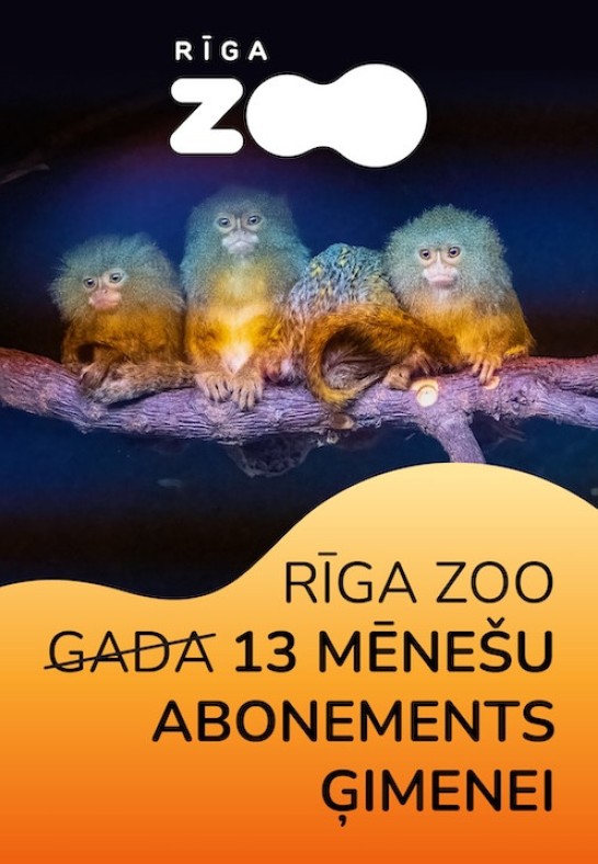 Abonements 12+1 mēnešiem Rīgas Nacionālā zooloģiskā dārza apmeklējumam