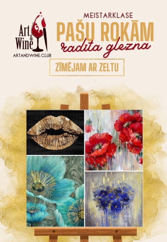 Art&Wine radošā meistarklase: Zīmējam ar zeltu.