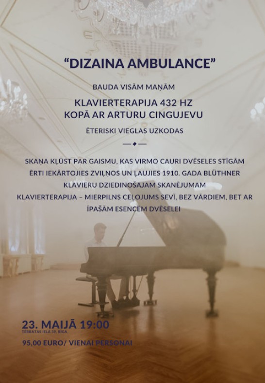 'Dizaina ambulance' bauda visām maņām Klavierterapija 432 Hz